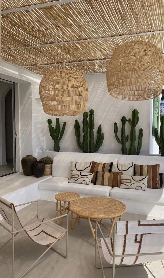 Paleta de colores para decorar un jardín con estilo boho