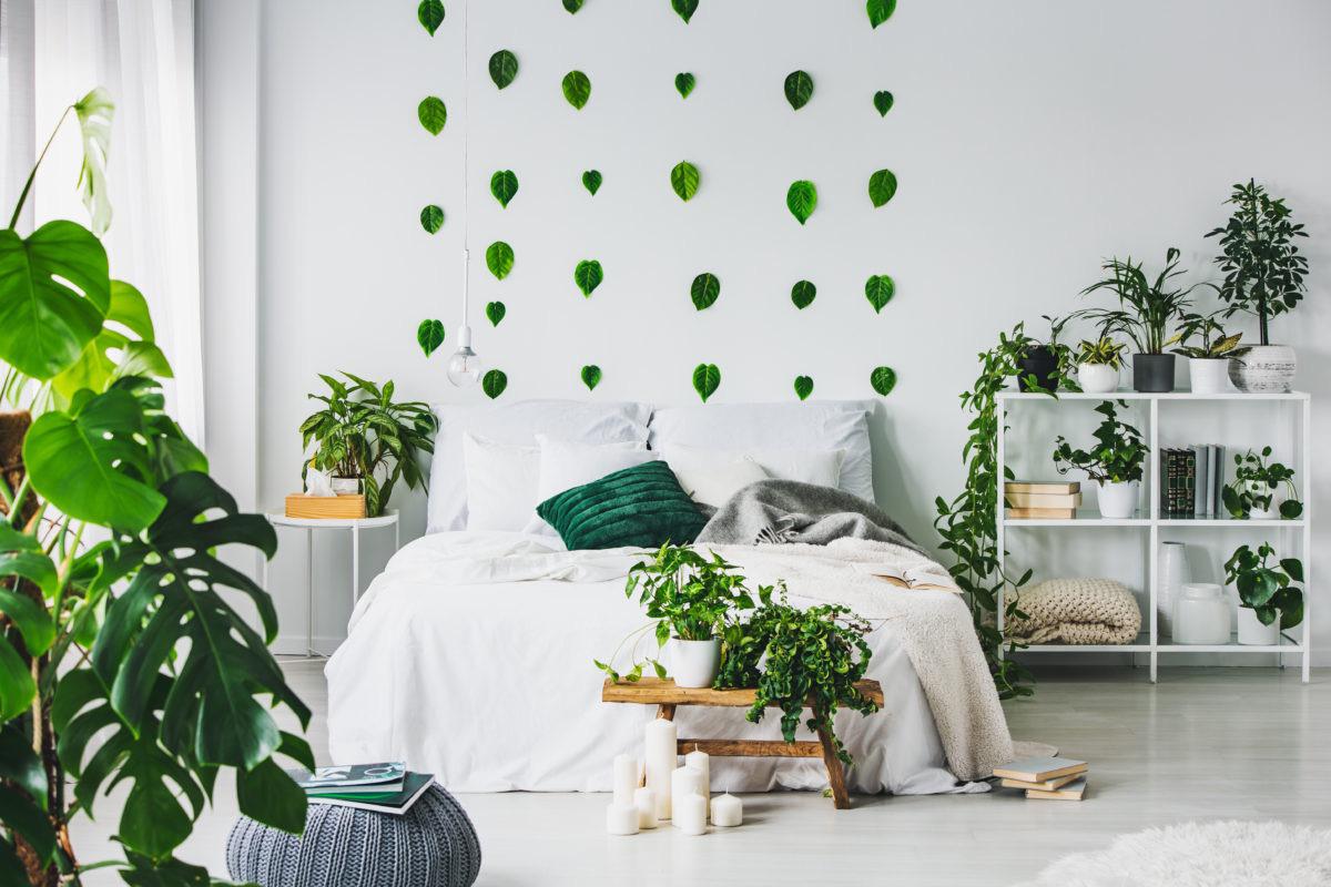 Decoración de selva en el dormitorio