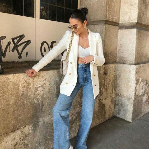 Básicos blazers color blanco