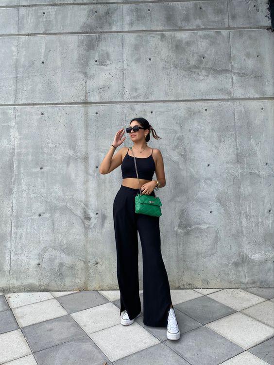 Conjuntos de moda de dos piezas color negro