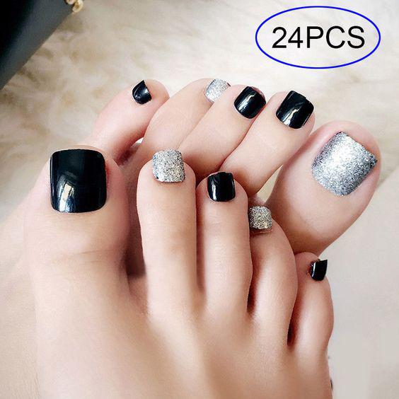 diseños de unas para pies facil