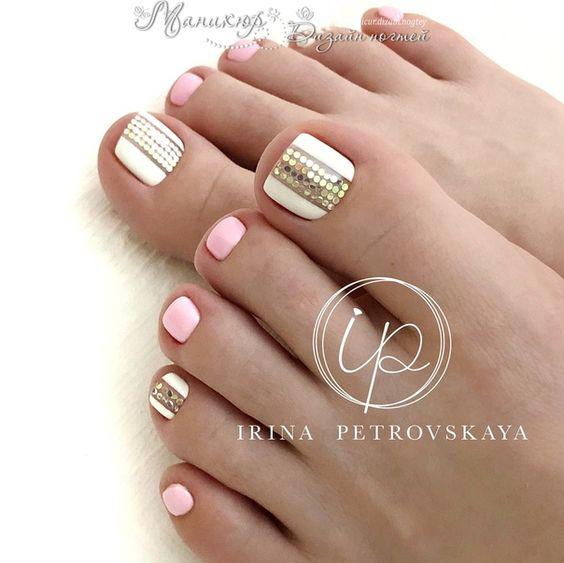 decoracion de uñas de los pies sencillas 2019