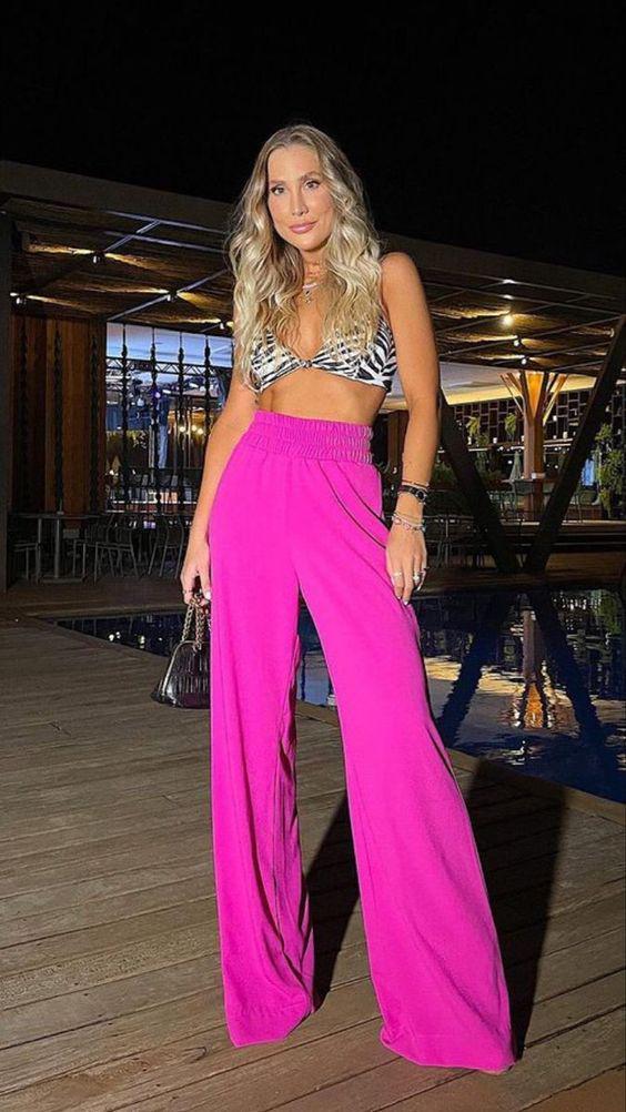 Outfits con palazzos coloridos
