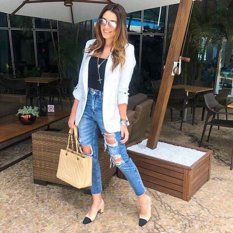 Looks casuales con blazer blanco