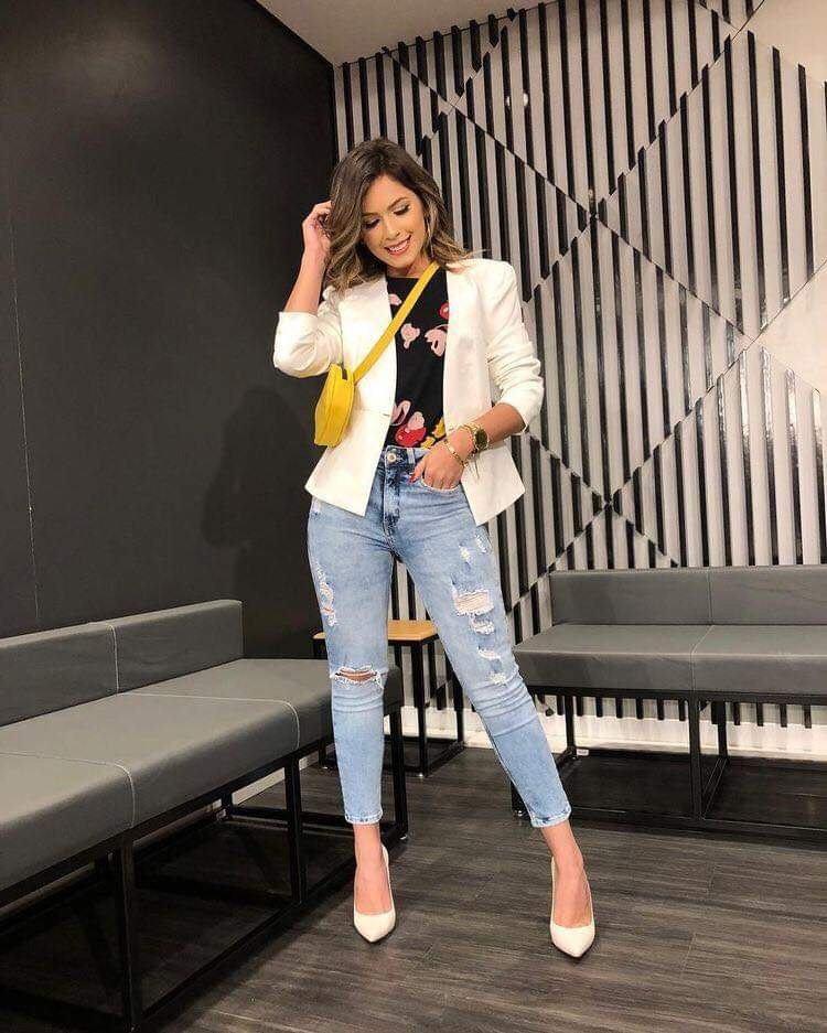 Looks casuales con blazer blanco