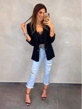 Outfits con blazer negro