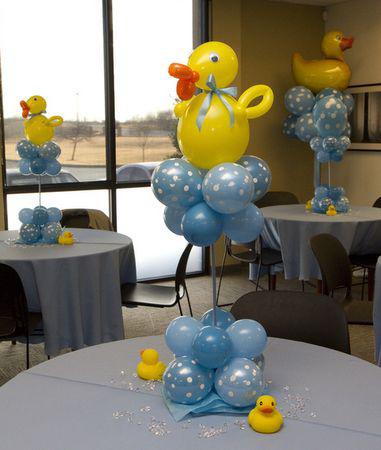 Centros de mesa para baby shower de patito