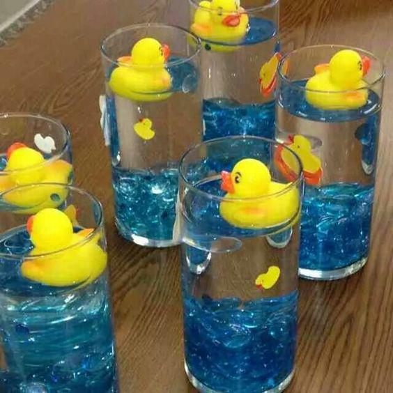Centros de mesa para baby shower de patito