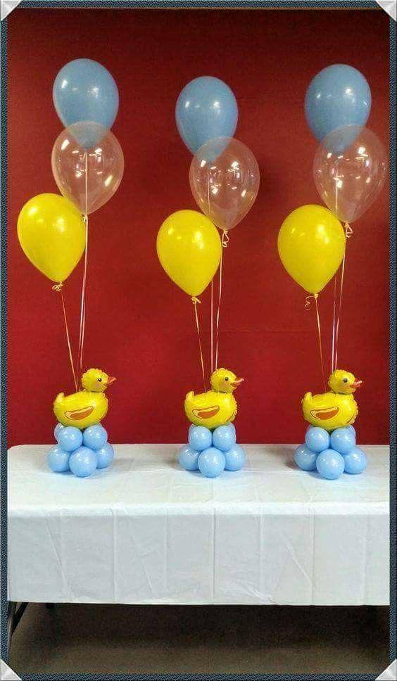 Centros de mesa para baby shower de patito