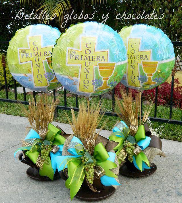 Hermosos centros de mesa para primera comunión