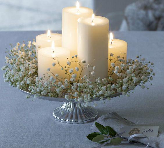 Centros de mesa con velas
