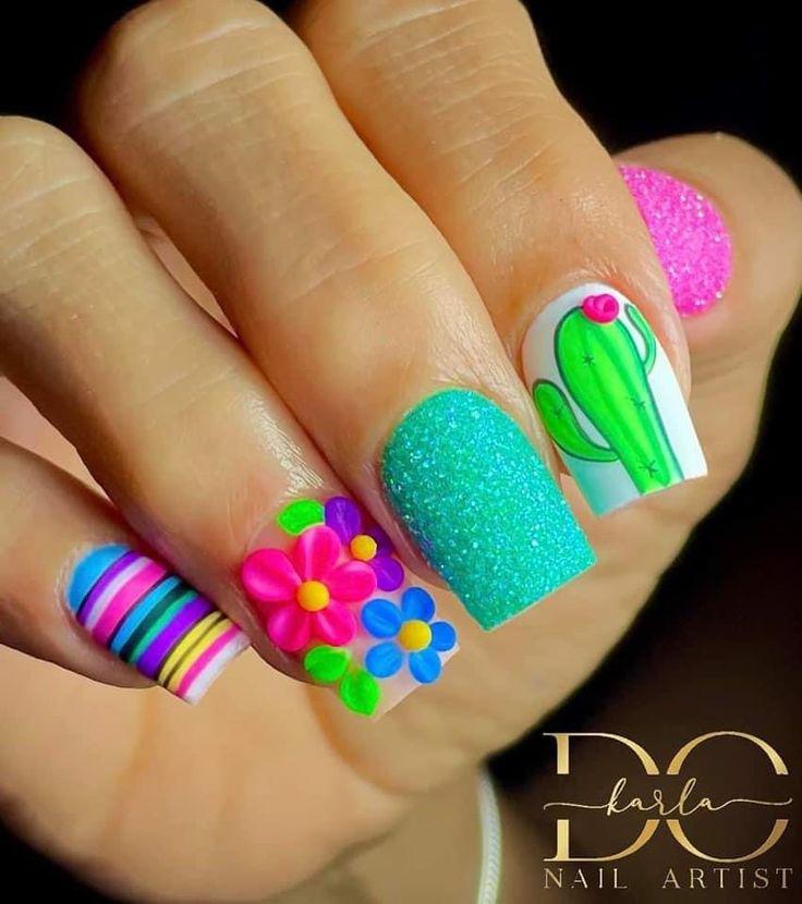 Uñas para fiestas patrias de mexico con Patrones y Texturas Inspirados en Trajes Típicos