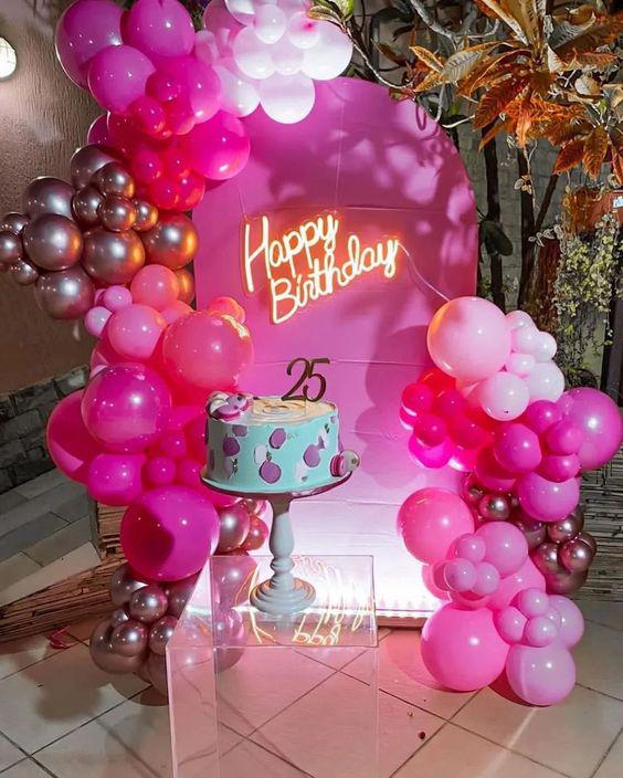 decoración rosa fucsia fiesta tematica 2