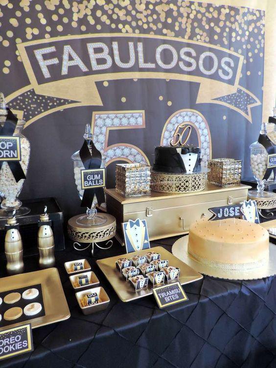 Decoración para una fiesta de cumpleaños 50
