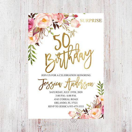 Invitaciones para una fiesta de cumpleaños 50