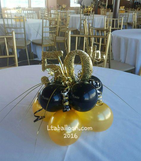 Centros de mesa para una fiesta de cumpleaños 50