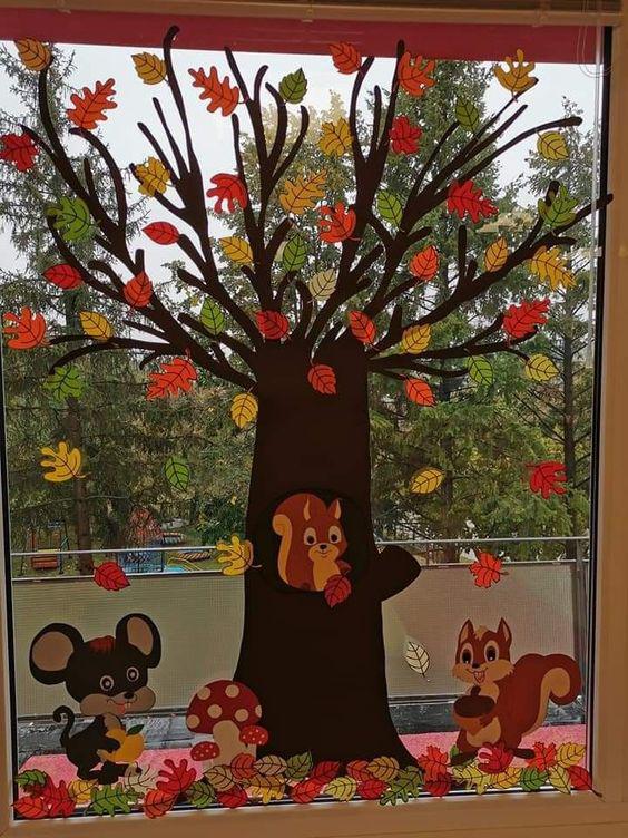 decoracion de otoño para el aula