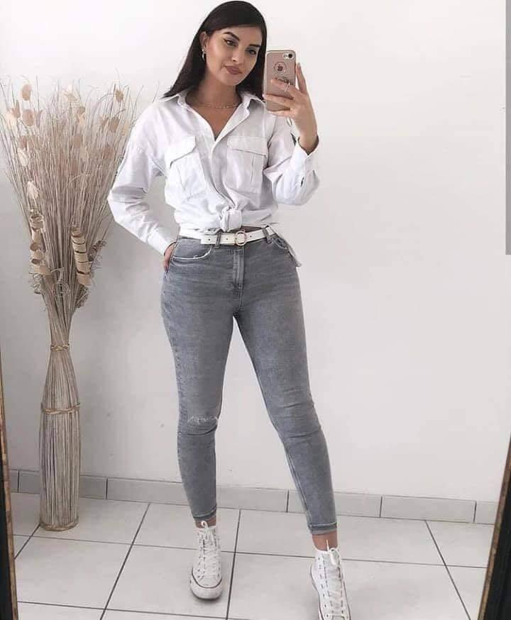 Outfits con pantalón y tenis