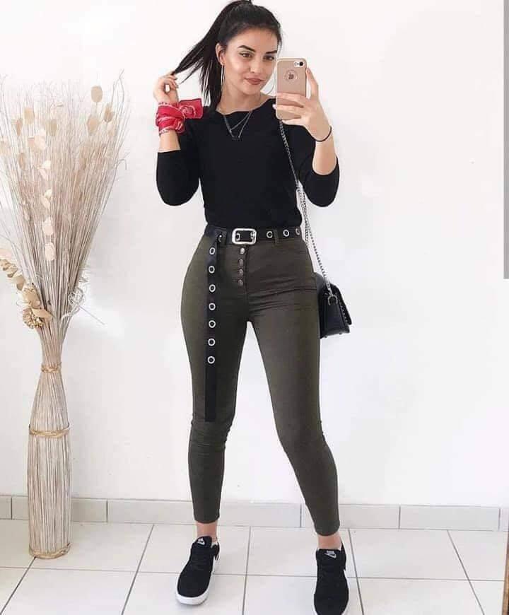 Outfits con pantalón y tenis