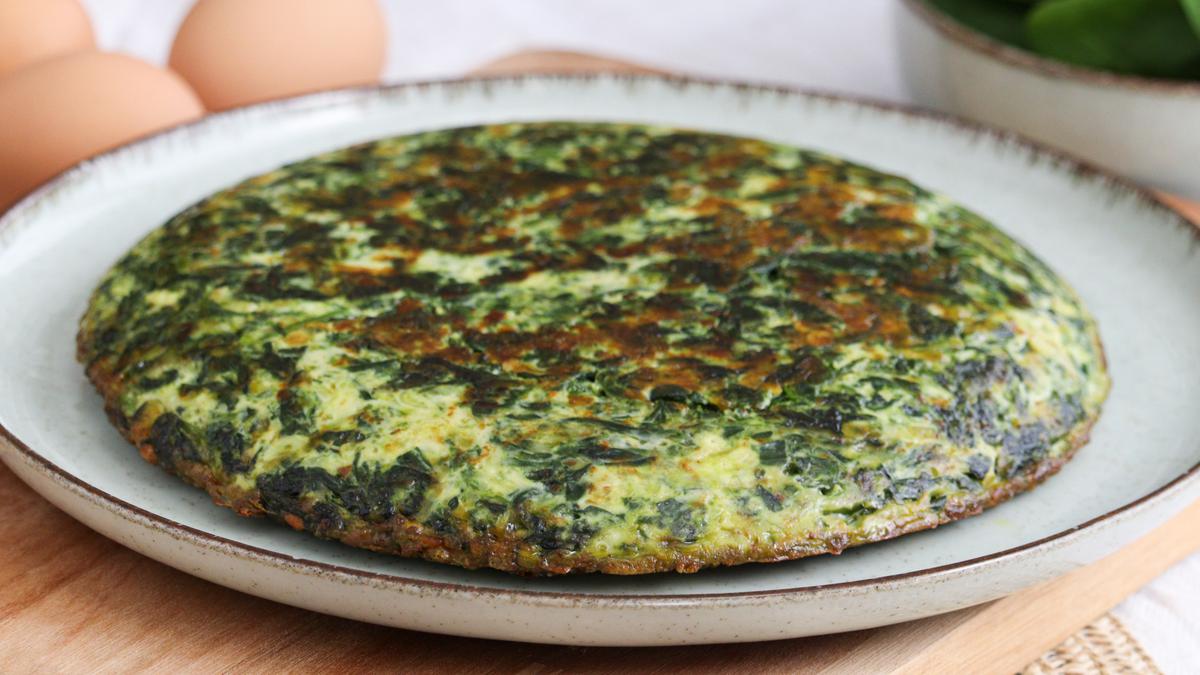 tortilla de espinaca queso facil rapida receta