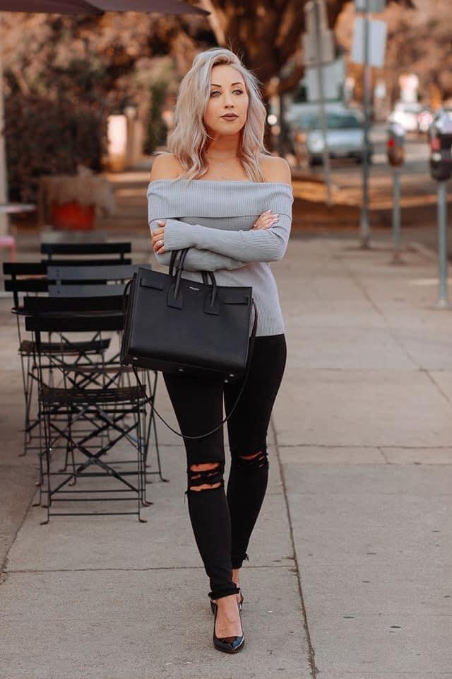 Blusas con hombros descubiertos otoño - invierno