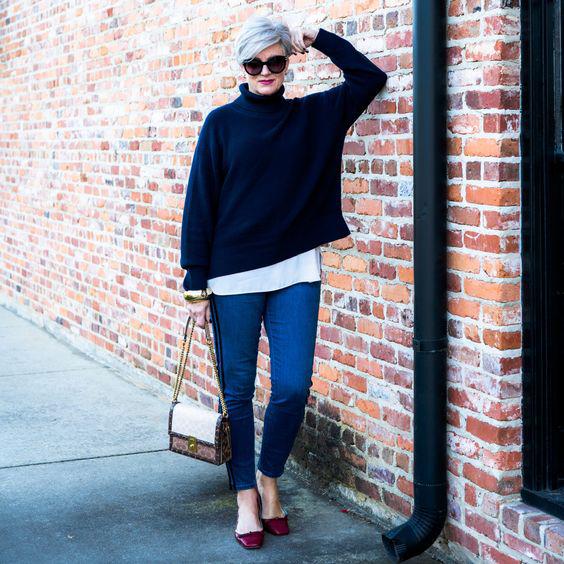 Looks con jeans y suéteres tejidos