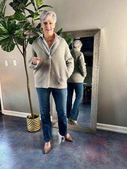Looks con jeans y suéteres tejidos