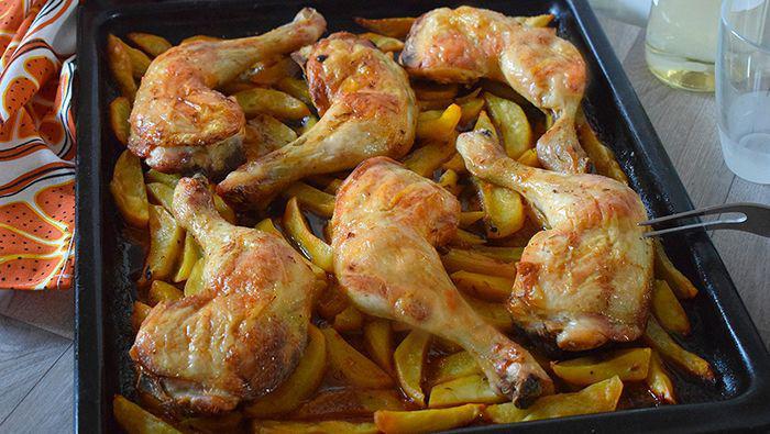 pollo al horno con patatas