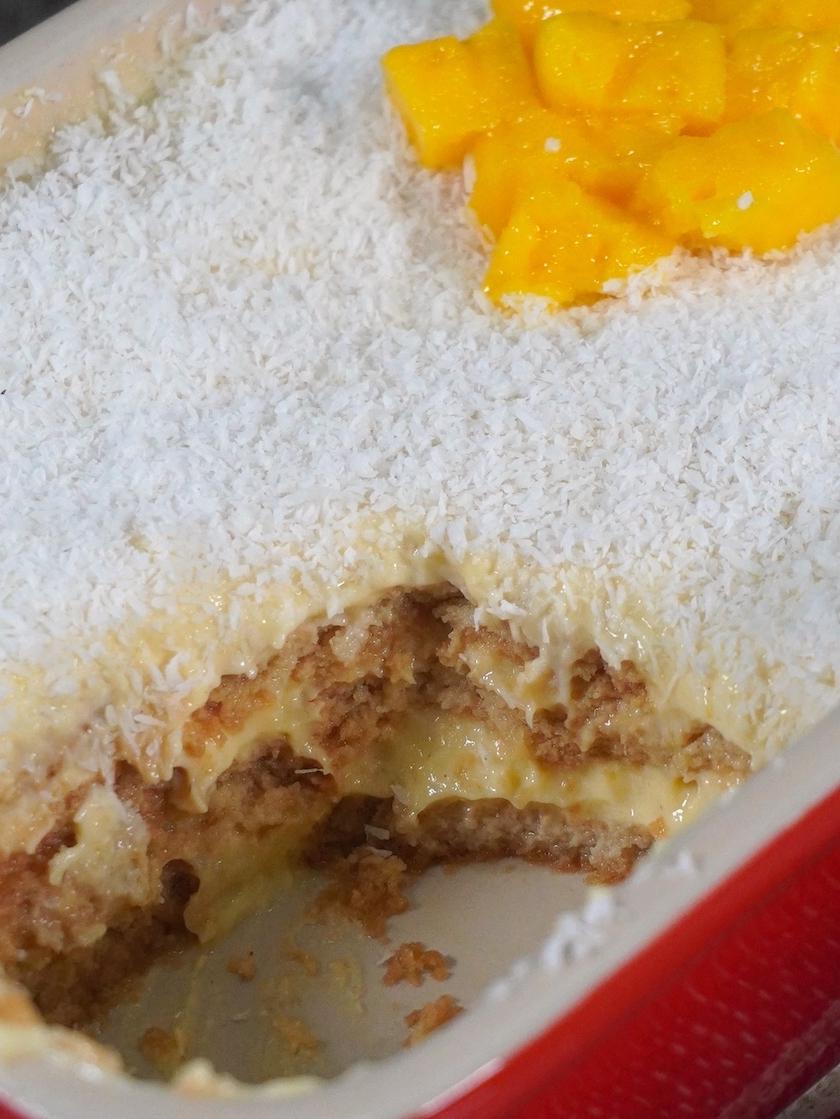 carlota de mango sin lactosa, sin nata (crema de leche) y sin queso