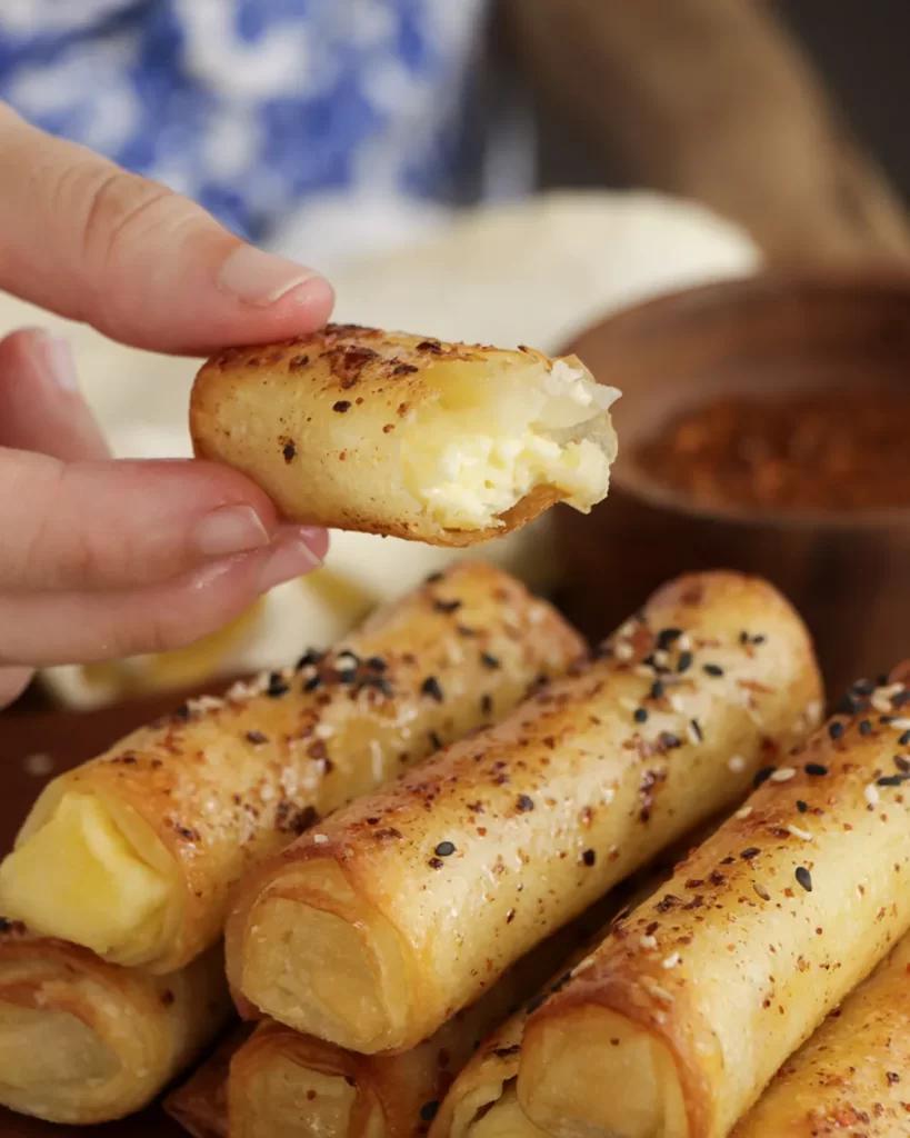 rollos masa filo y queso feta