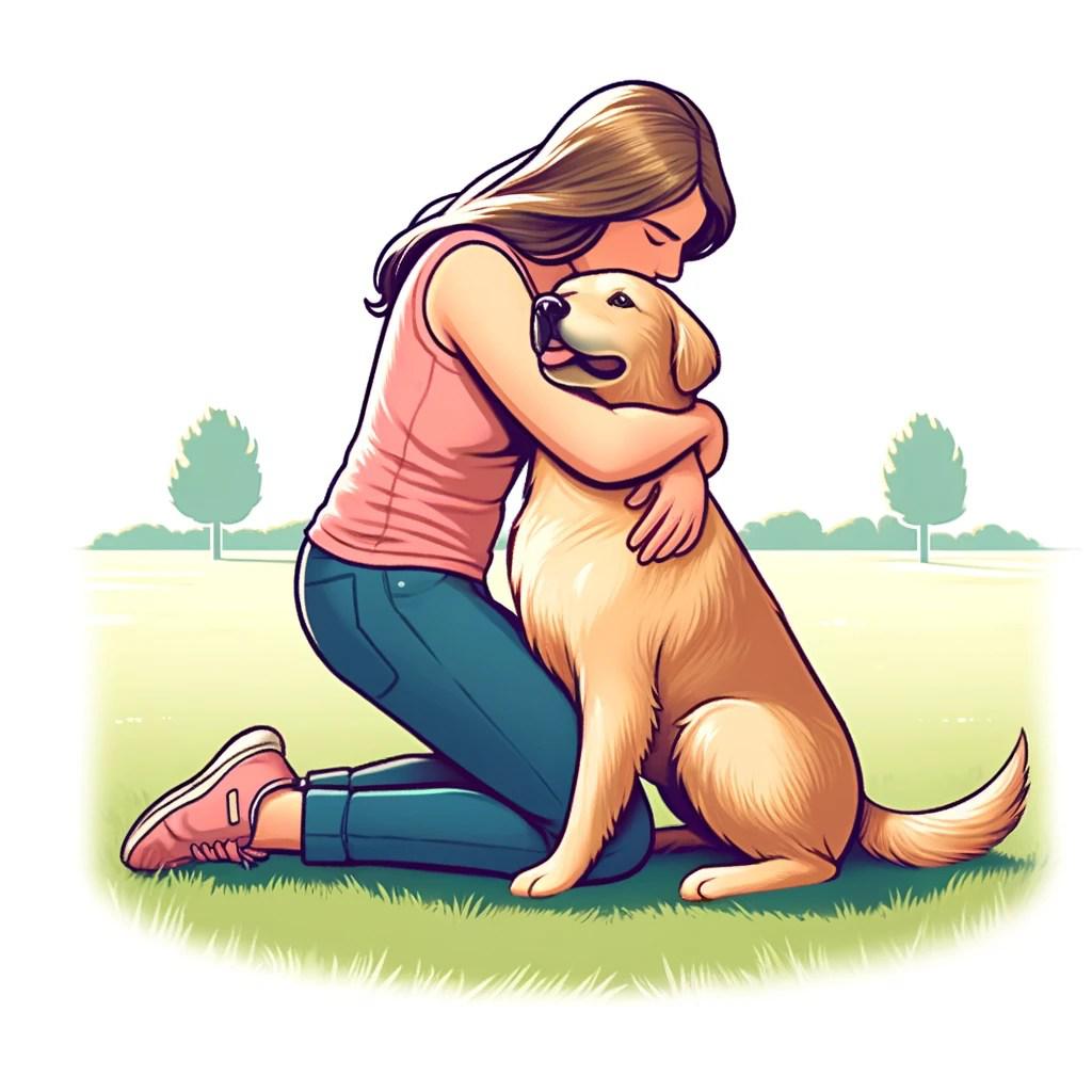 abrazar a un perro