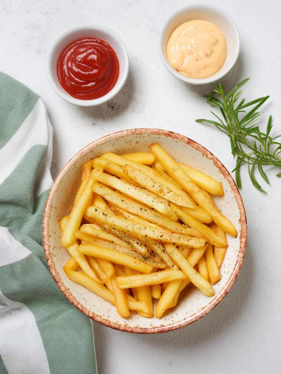 patatas fritas en freidora de aire congeladas