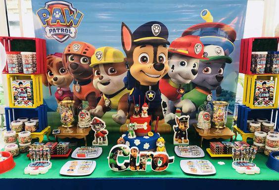 Mesa de postres de Paw patrol para niño