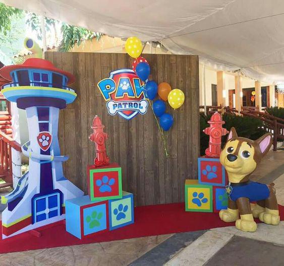 Backdrops para Fiestas de paw patrol para niño