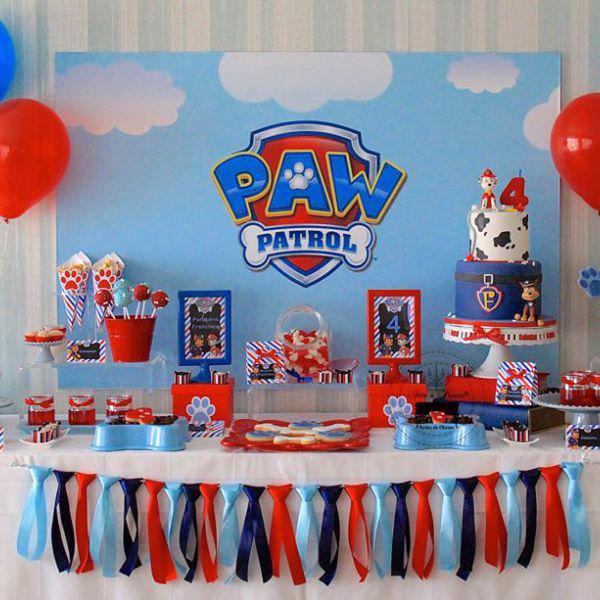 Decoración de Paw Patrol para cumpleaños