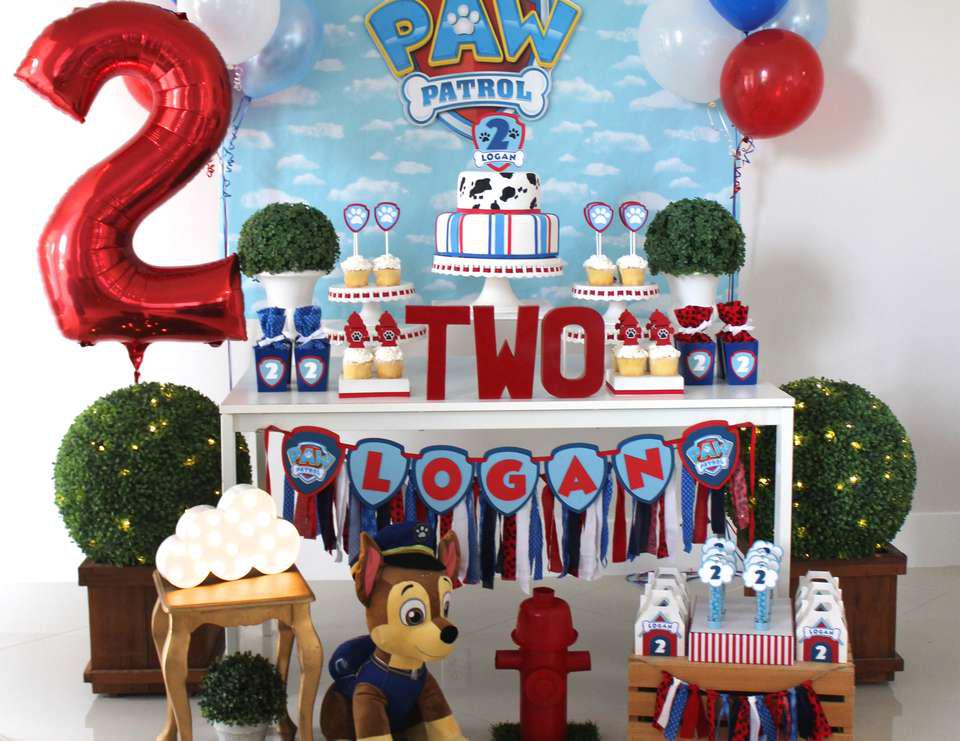 Decoración de mesa principal Paw Patrol para cumpleaños