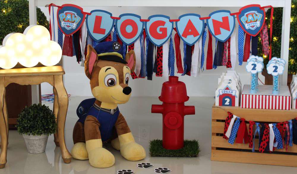 Decoración de mesa principal Paw Patrol para cumpleaños