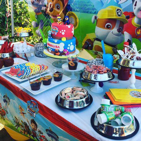 Mesa de postres de Paw patrol para niño