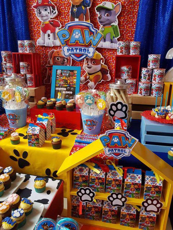 Mesa de postres de Paw patrol para niño