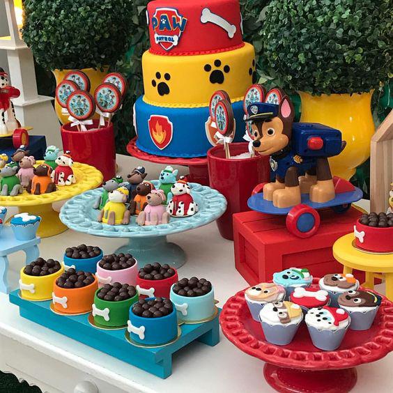 Mesa de postres de Paw patrol para niño
