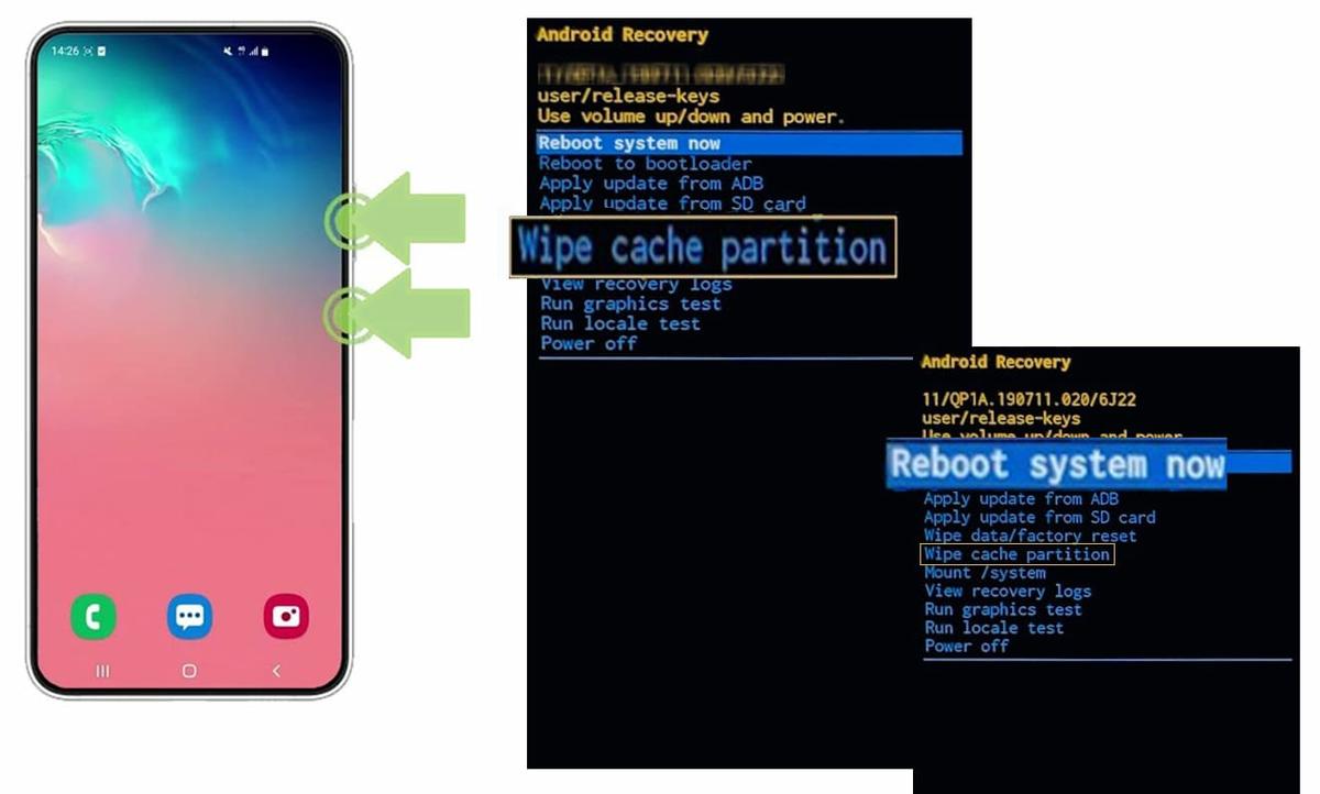 Samsung Galaxy S22 Wipe Cache Partition paso a paso
