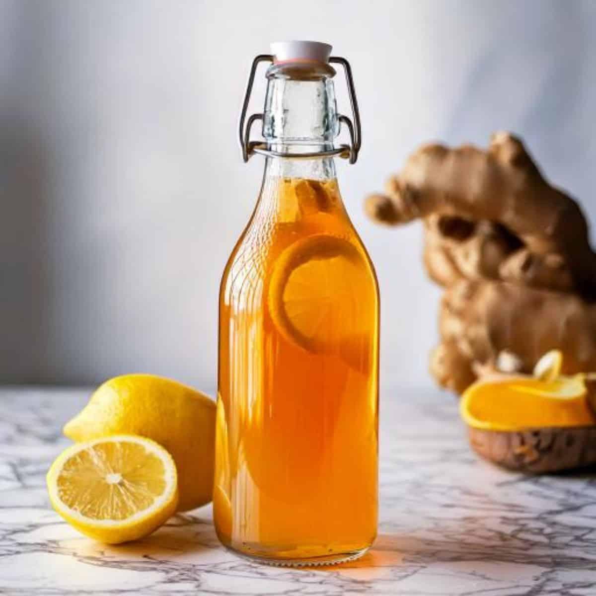 kombucha de jengibre y limón