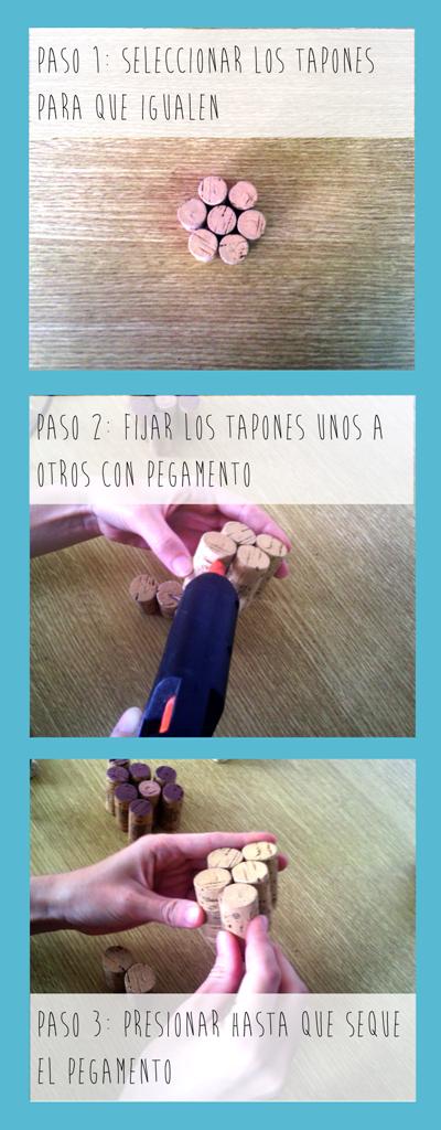 Pegaremos nuestros tapones en forma circular