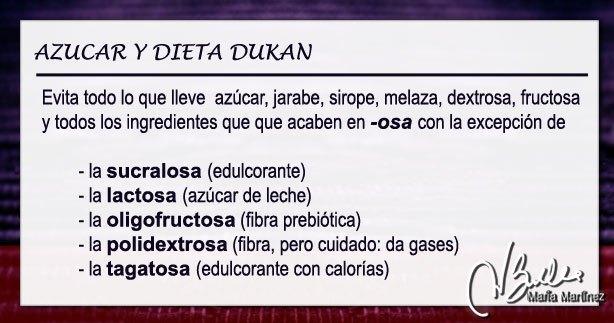 Azúcar y dieta Dukan