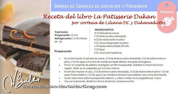 Barritas Dukan de Chocolate y Cereales