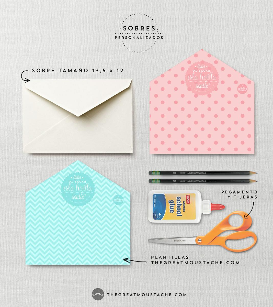 IMPRIMIBLE - ANTES DE SACAR ESTA HOJILLA SONRÍE - SOBRES PERSONALIZADOS - THEGREATMOUSTACHE