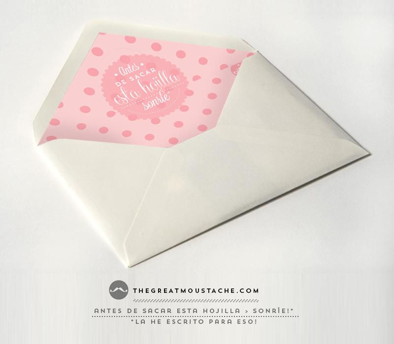 IMPRIMIBLE - ANTES DE SACAR ESTA HOJILLA SONRÍE - SOBRES PERSONALIZADOS - THEGREATMOUSTACHE