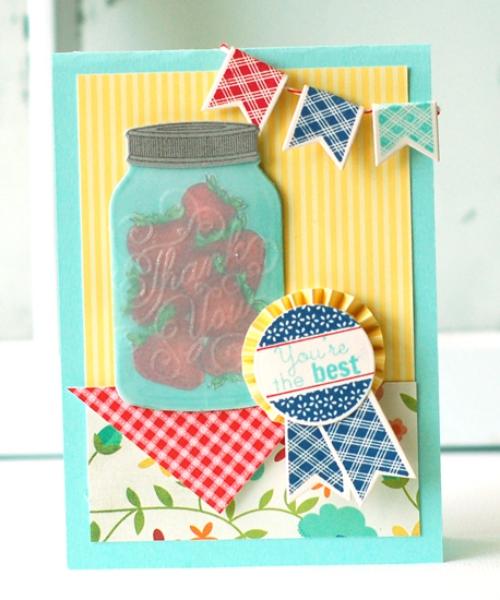 tarjeta con banderin