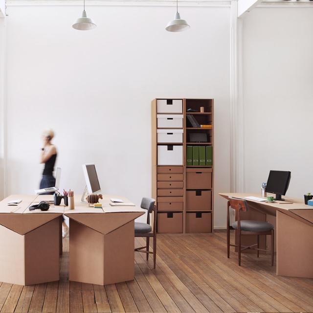 muebles con carton reciclado