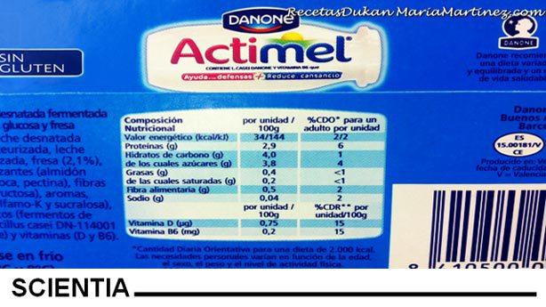 Dukan: Actimel 0, Danacol, Benecol de Kaiku